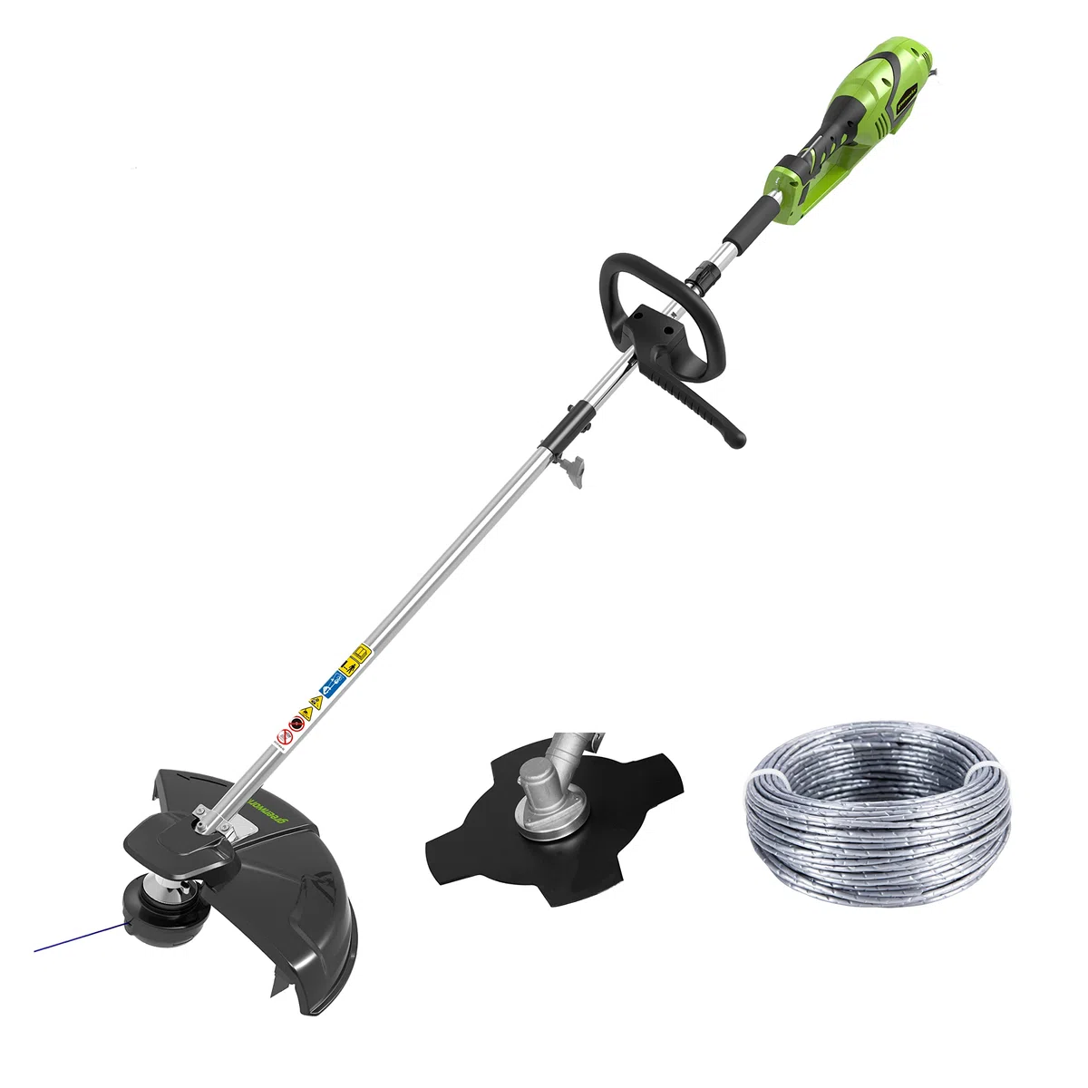 Greenworks Coupe-Bordure & Débroussailleuse à Fil Électrique 230V 40cm, Fil de Coupe 20m