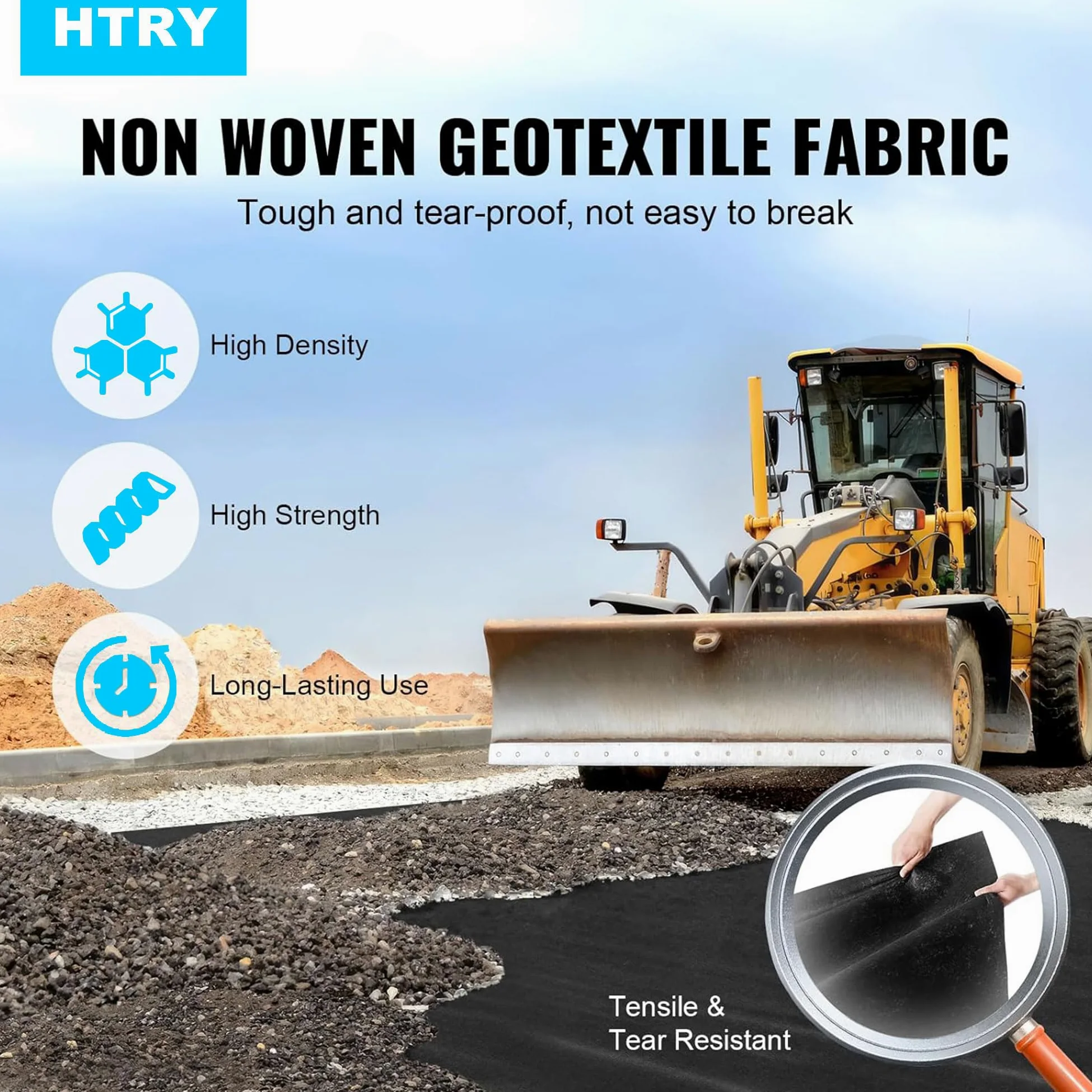 Membrane Géotextile Non Tissée 227 G/m², Tissu Géotextile, Paysage Géotextile(Size:1 x 30m)