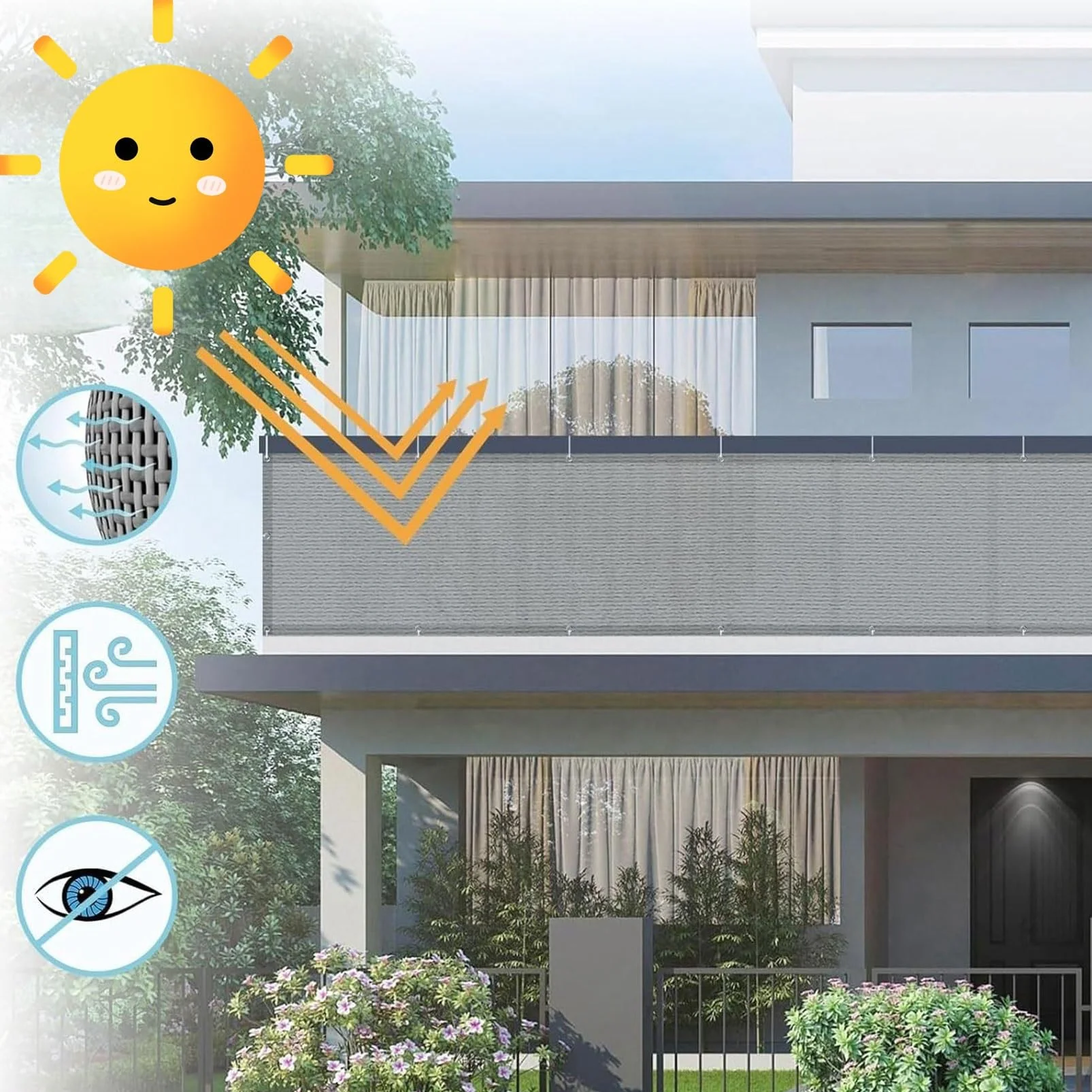 Brise Vue Balcon 130 x 850 cm Protection Contre Les Regards Brise Vue Renforcé Filet Occultant Au Vent, Résistance à La Déchirure pour Patio Extérieur Clôtures, Vert Foncé