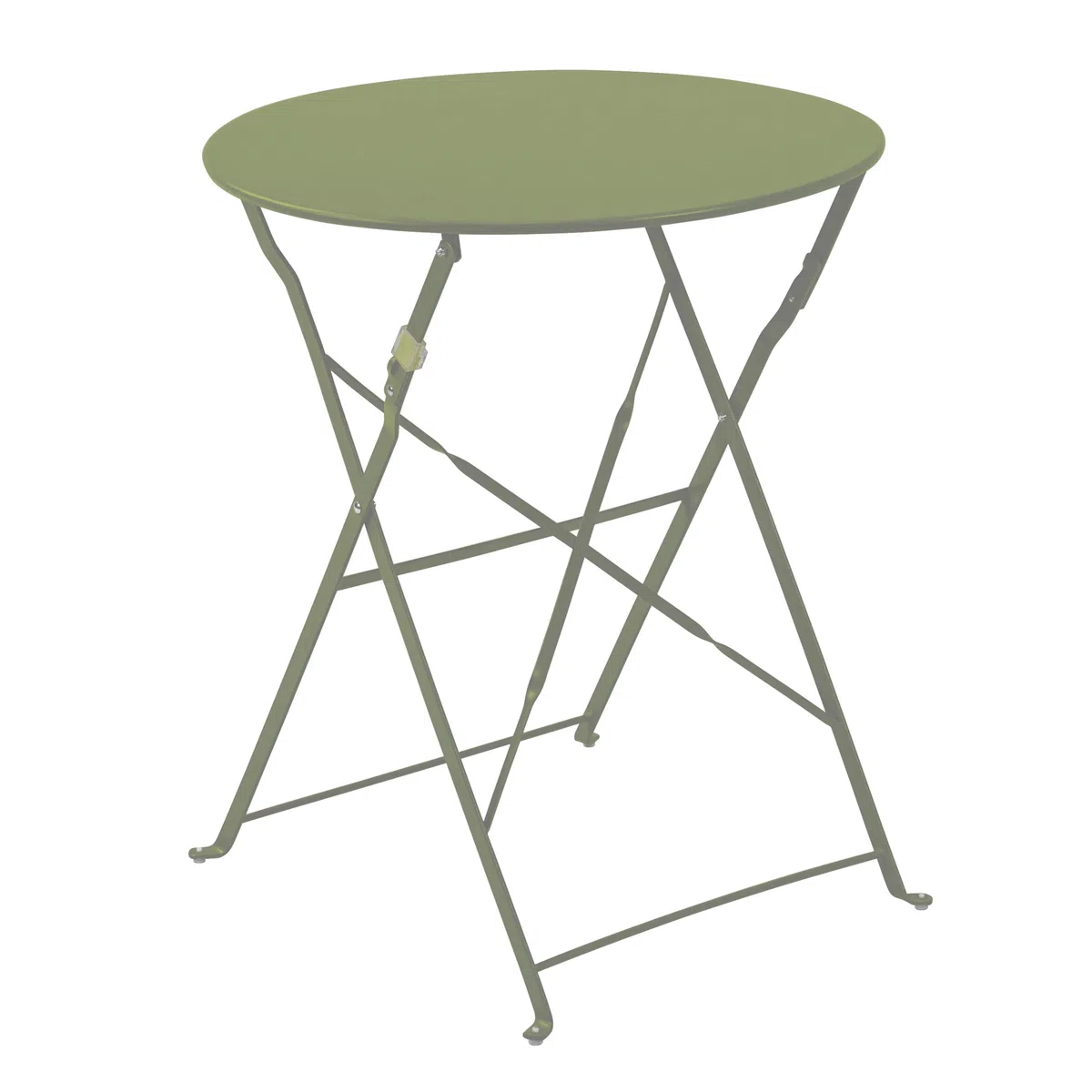 Oviala Table de terrasse Ronde Pliante et 2 chaises Pliantes Vert Tilleul