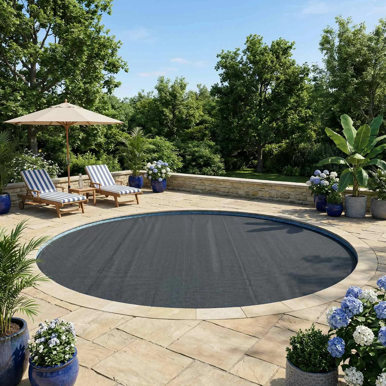 Bâche de Piscine Solaire Extra épaisse Ø 356 cm en PE résistante aux UV, Protection Thermique et étanchéité, adaptée aux piscines Rondes, Facile à Ajuster
