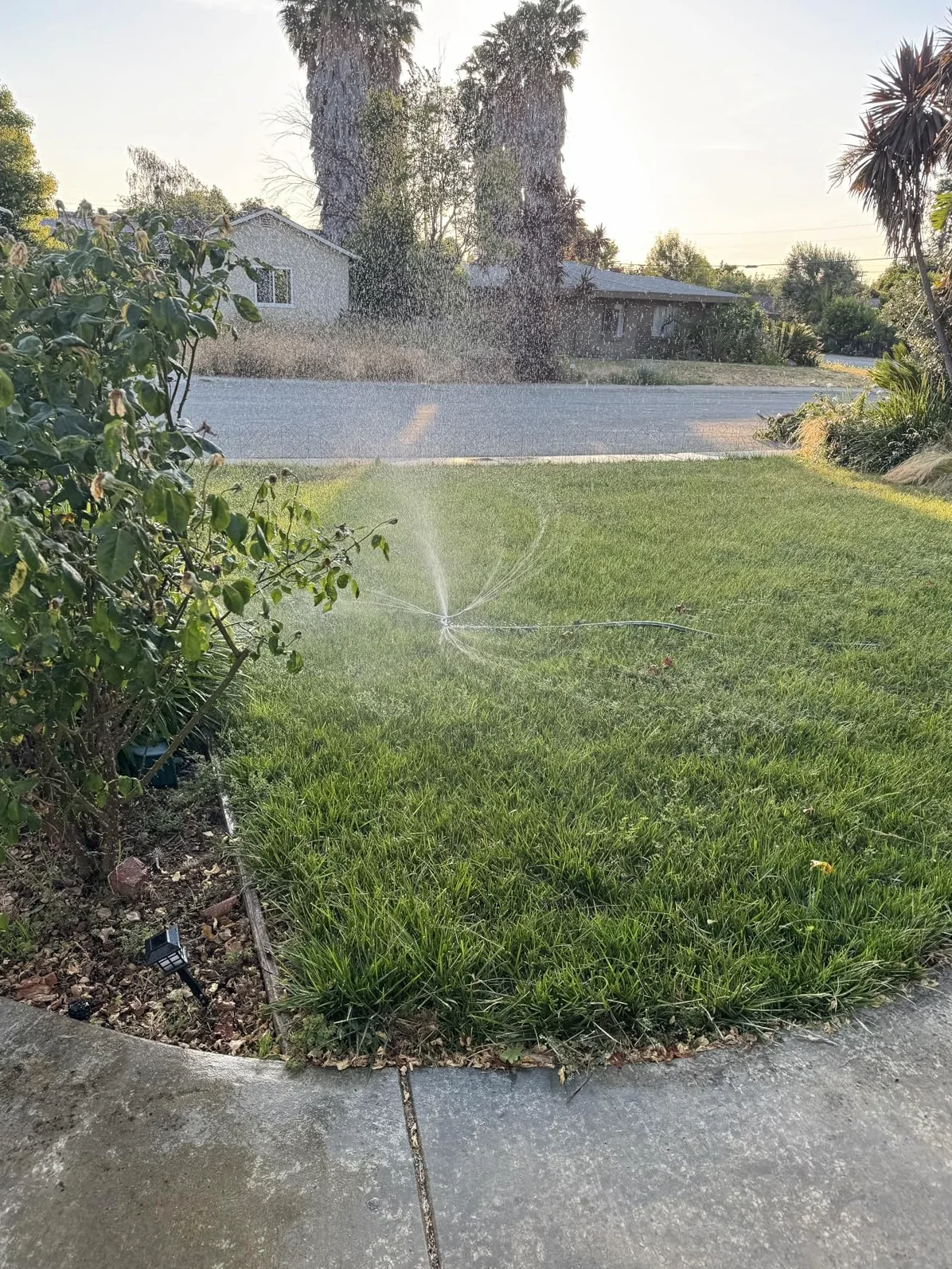 STYDDI Arroseur en métal avec adaptateur de produit QuickConnect - Arroseur à eau rotatif à 3 bras avec base à roulettes pour pelouse extérieure et jardin, cour