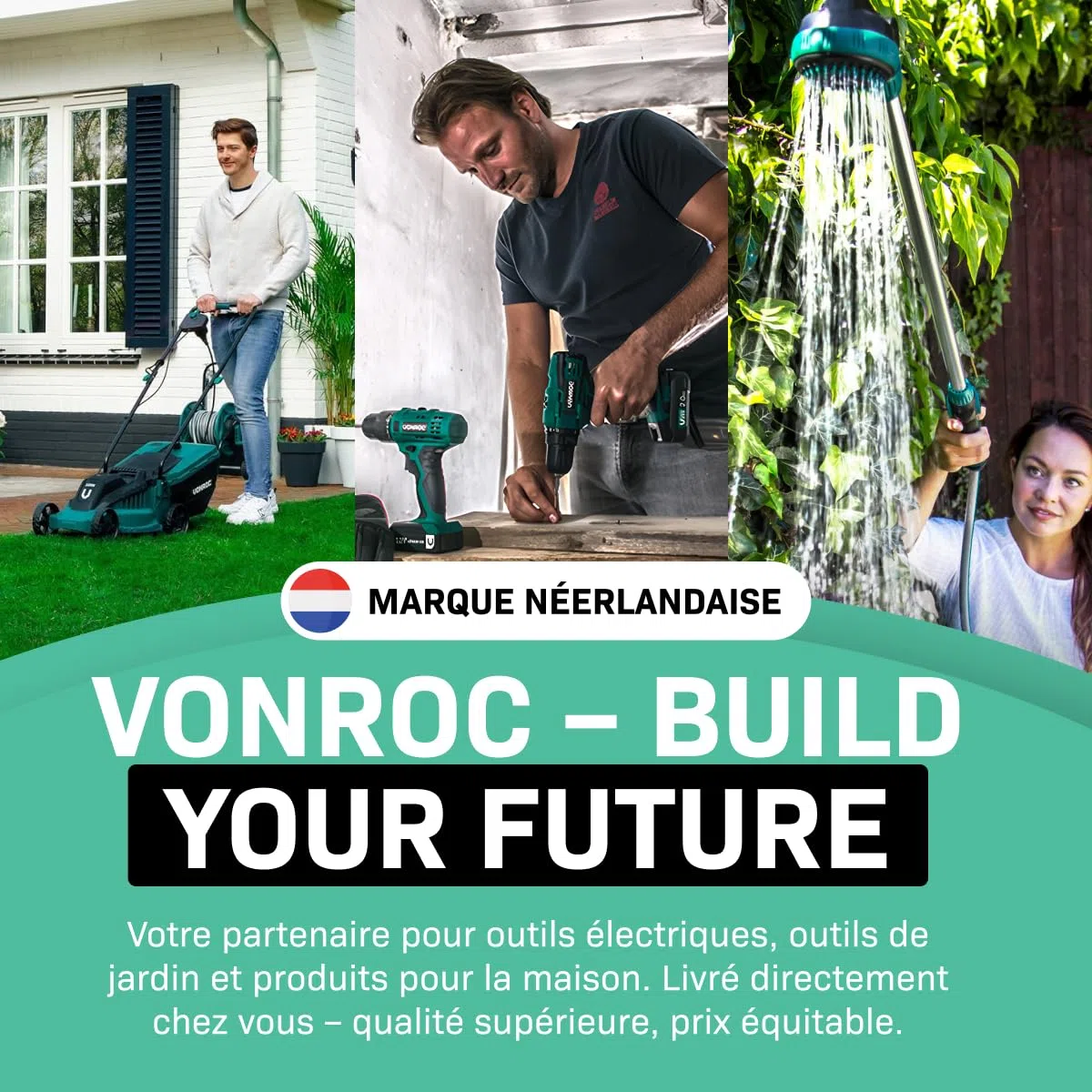 VONROC Souffleur de Feuilles sans Fil 20V - Jusqu'à 180km/h - Poignée Soft-Grip - Ramasse Feuilles Mortes, Nettoyage Jardin, Gazon - Nouveau Modèle 2024 - sans Batterie ni Chargeur