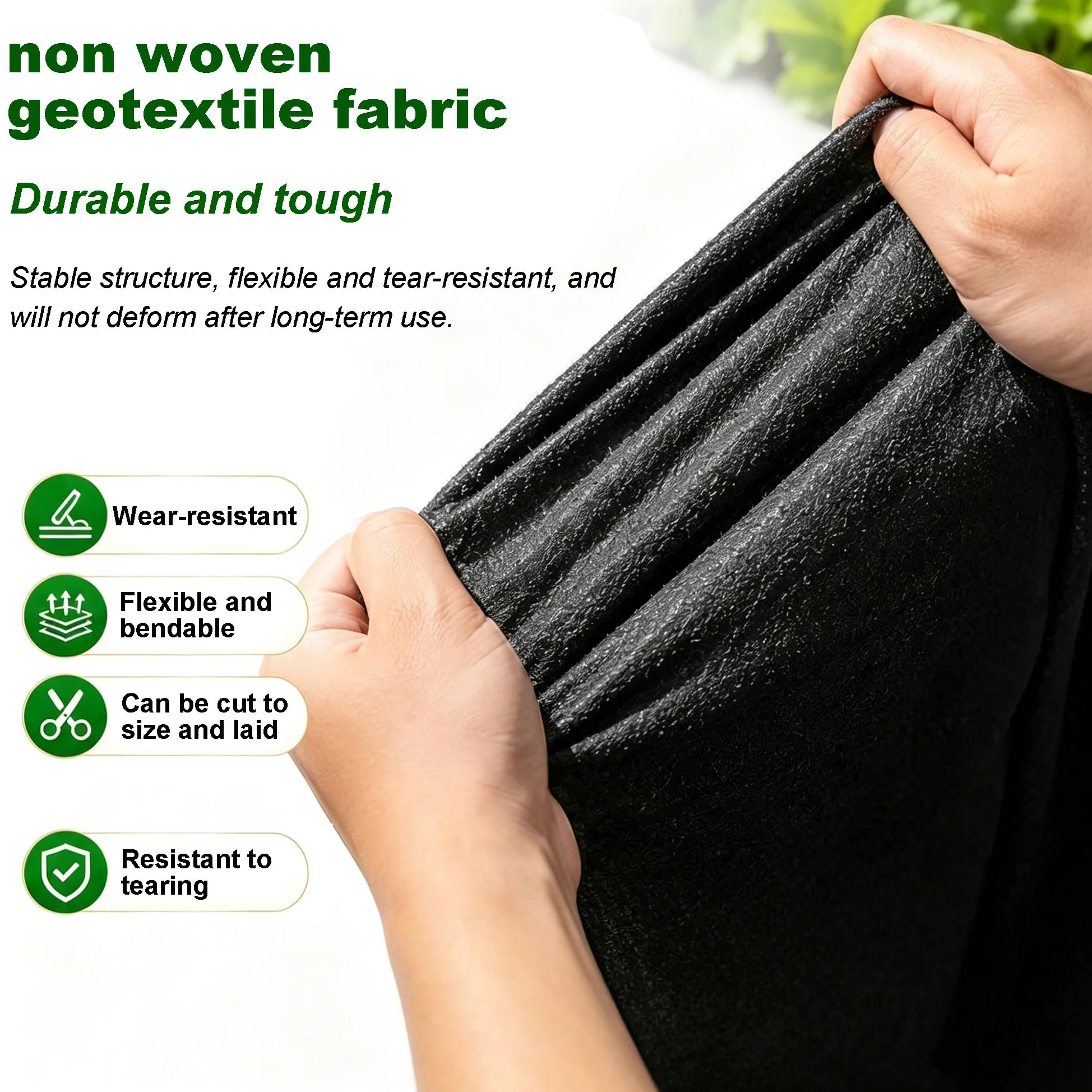 Membrane Géotextile Non Tissée 227 G/m², Tissu Géotextile, Paysage Géotextile(Size:1 x 30m)