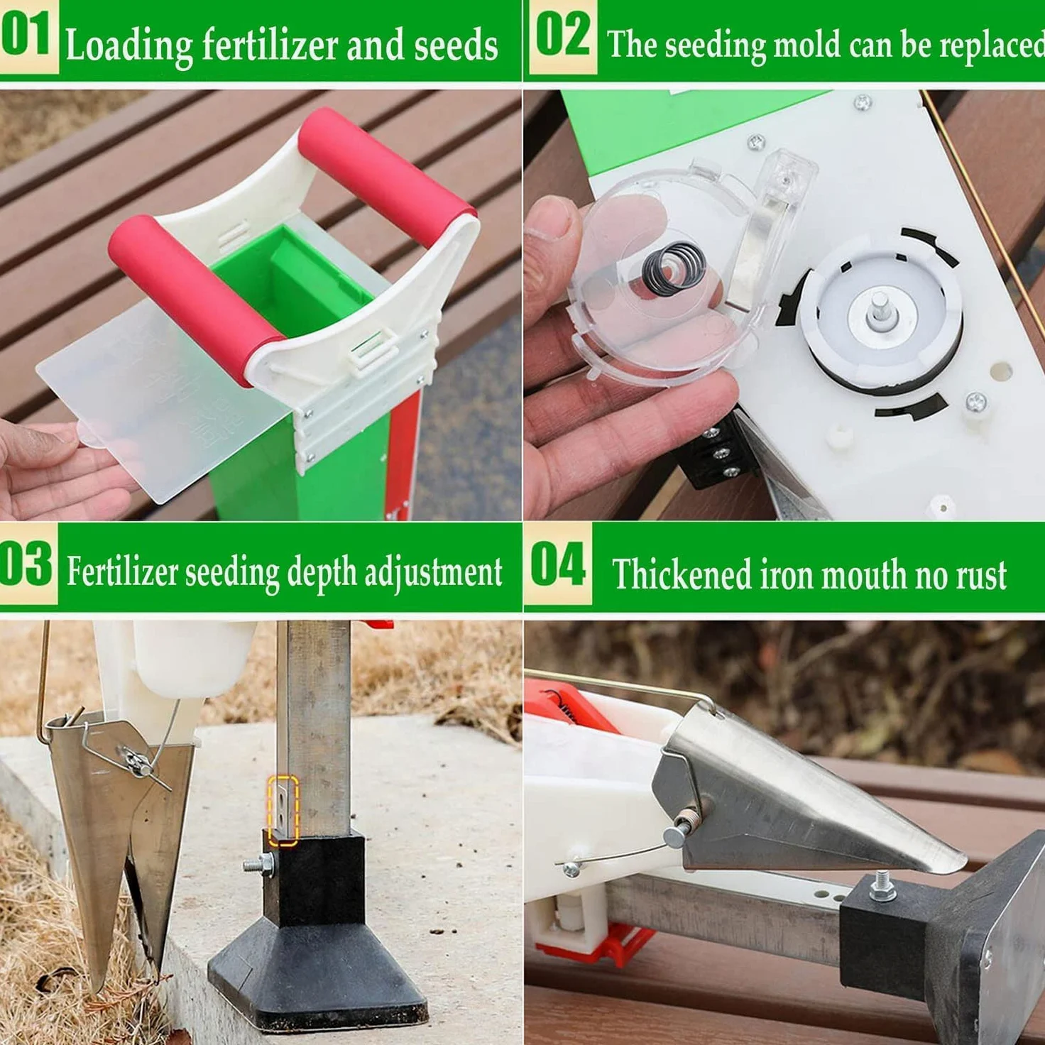 Transplanteur de semis, Repiqueuse Acier Inoxydable, semoir de précision en métal de Jardin Tenu dans la Main, pour Planter des Tulipes Tomate Pomme de Terre