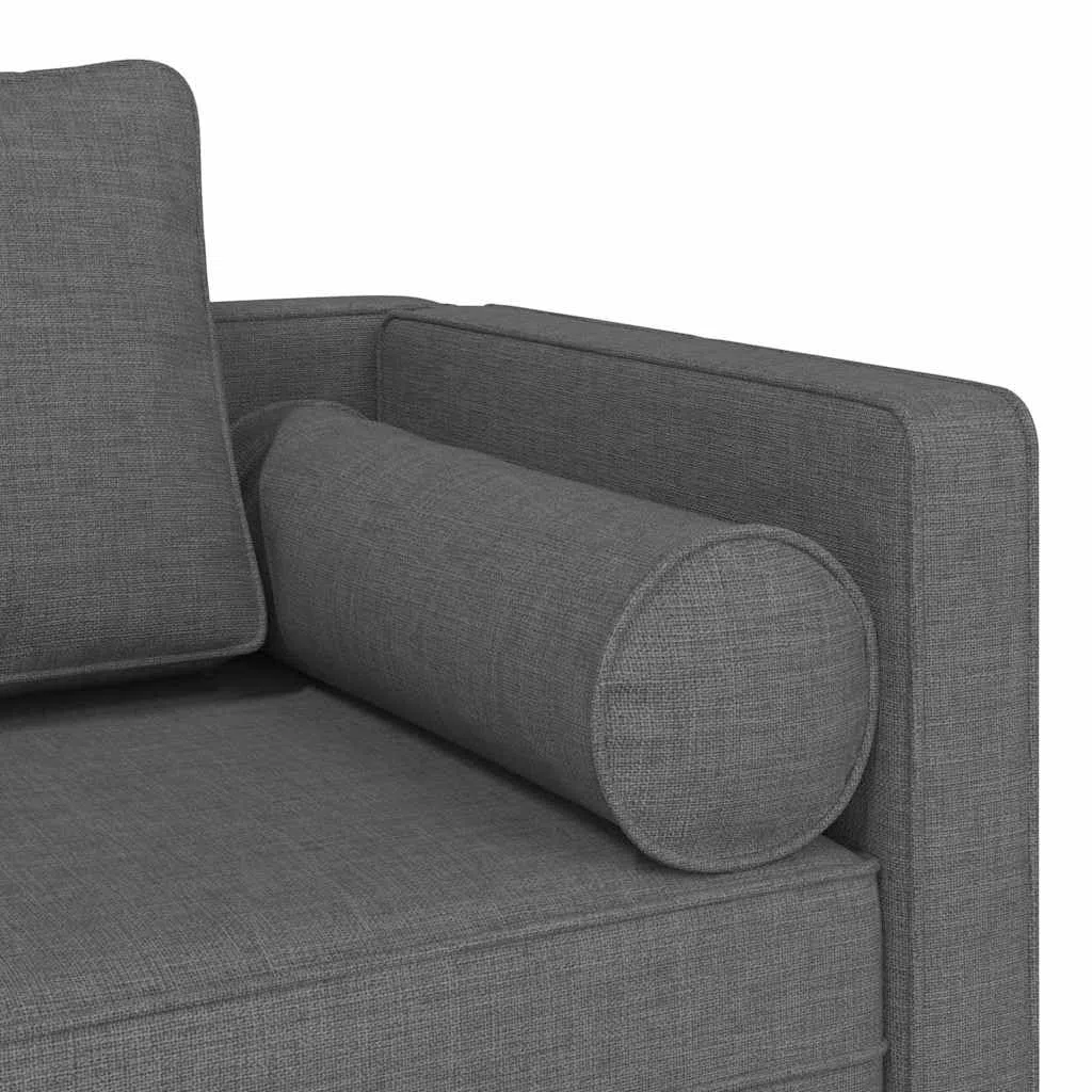 vidaXL Chaise Longue avec Coussins Gris foncé Tissu