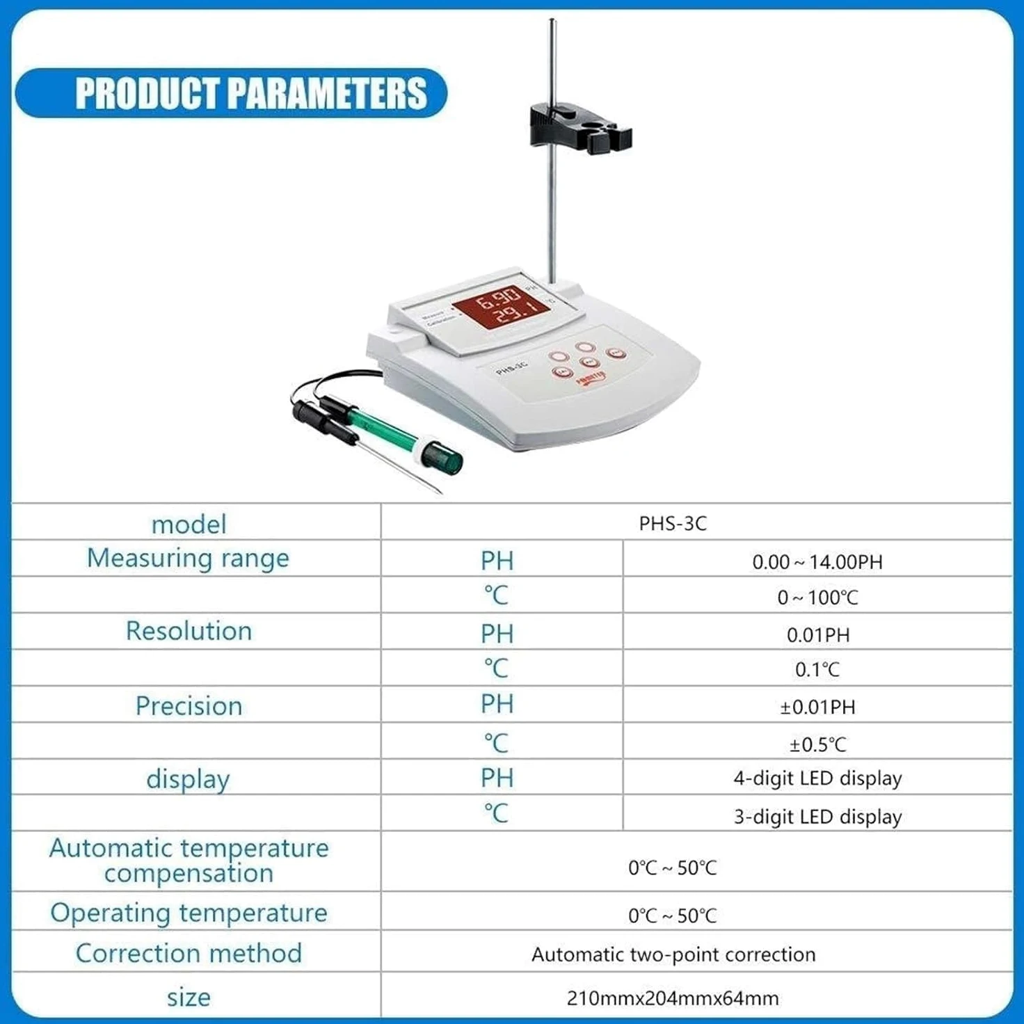 PH-mètre De Laboratoire De Paillasse, Testeur De PH Numérique, Électrodes PH/Temp 2, Calibrage Automatique, Précision du PH ± 0,01, pour Aquarium, Laboratoire, Piscine