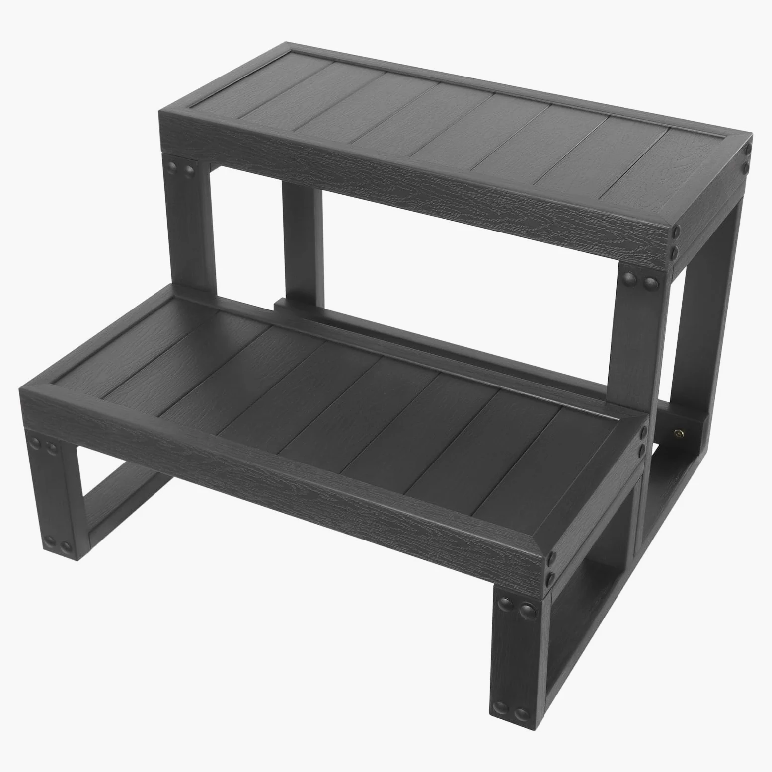 Escalier de Piscine, Bord de, escalier pour, marchepied Universel Robuste à 2 Niveaux pour différents Types de, 60 x 54 x 42,3 cm, Noir