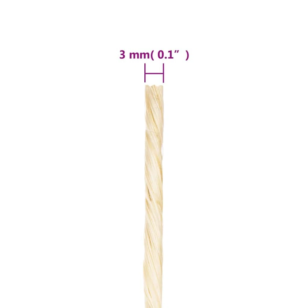 Corde en Chanvre Naturel pour Réparation et Remplacement, Corde de Rechange pour Jardinage Décoration Artisanale, Résistant à la Déchirure, Brun 3 mm x 2000 m Sisal