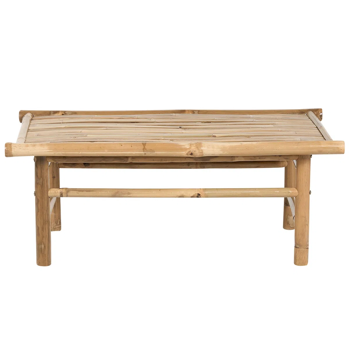 Beliani Table Basse en Bambou Ton Bois Clair Rectangulaire 80 x 45 cm Style Rustique Todi