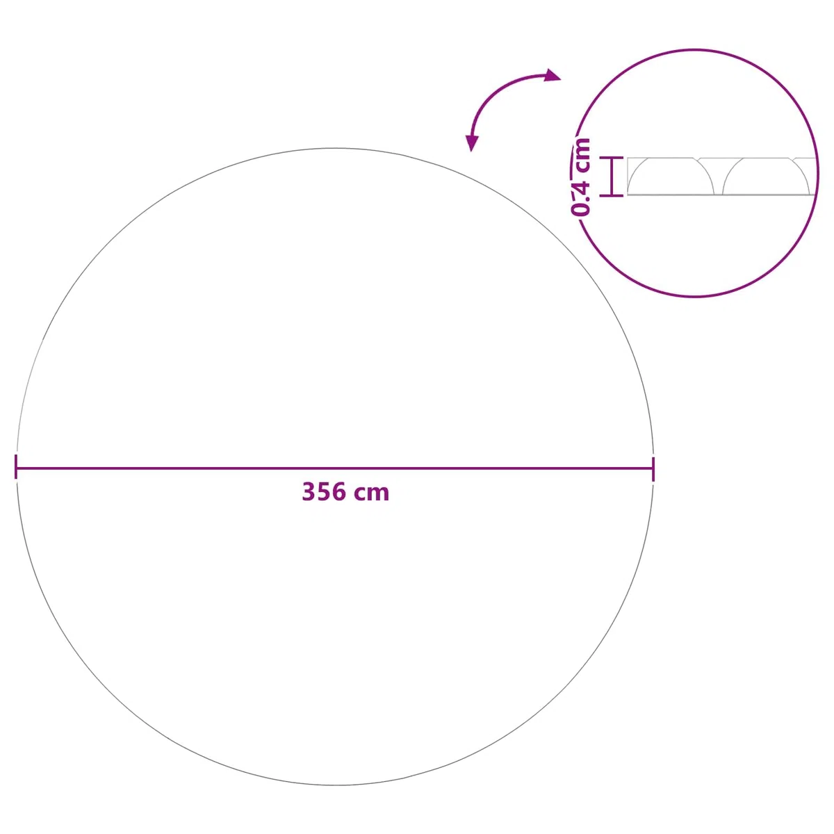 Bâche de Piscine Solaire Extra épaisse Ø 356 cm en PE résistante aux UV, Protection Thermique et étanchéité, adaptée aux piscines Rondes, Facile à Ajuster