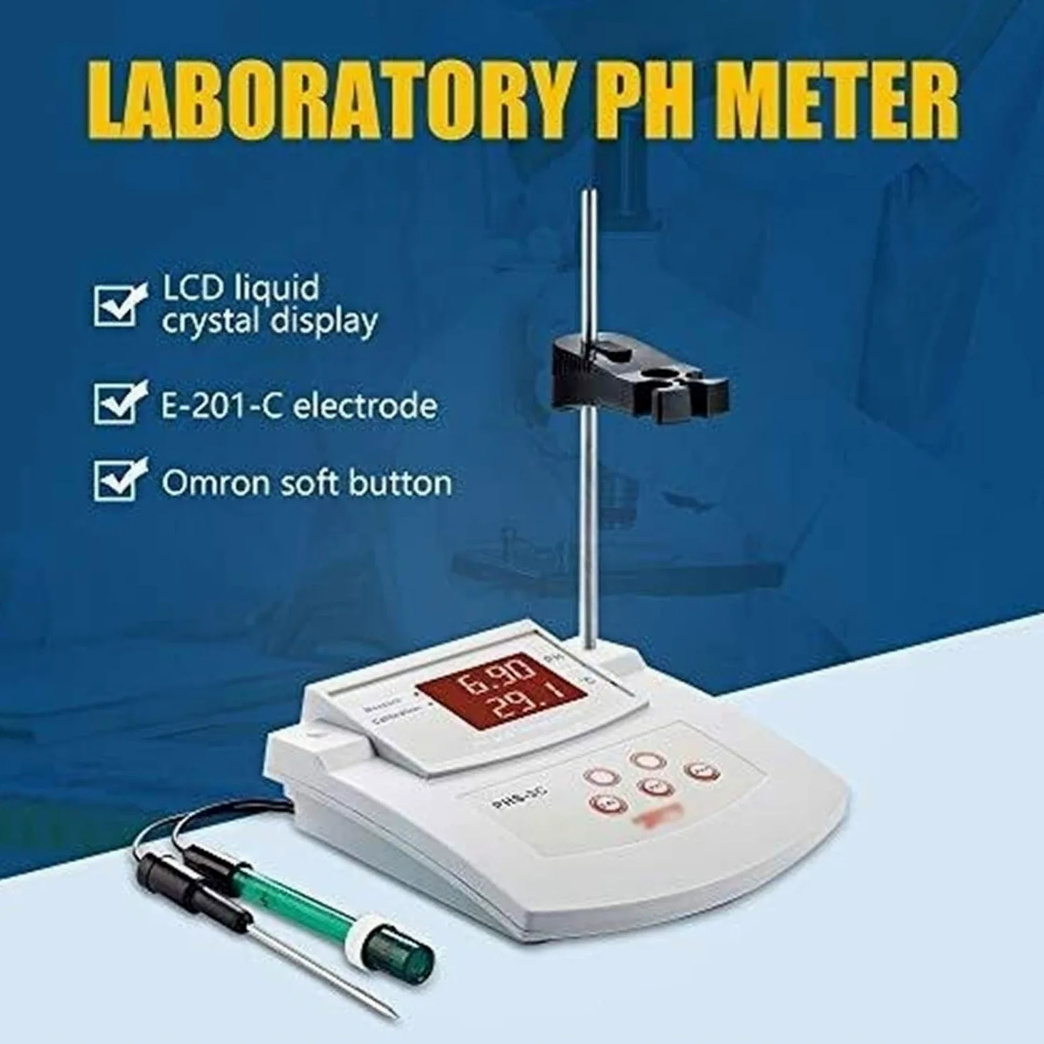 PH-mètre De Laboratoire De Paillasse, Testeur De PH Numérique, Électrodes PH/Temp 2, Calibrage Automatique, Précision du PH ± 0,01, pour Aquarium, Laboratoire, Piscine