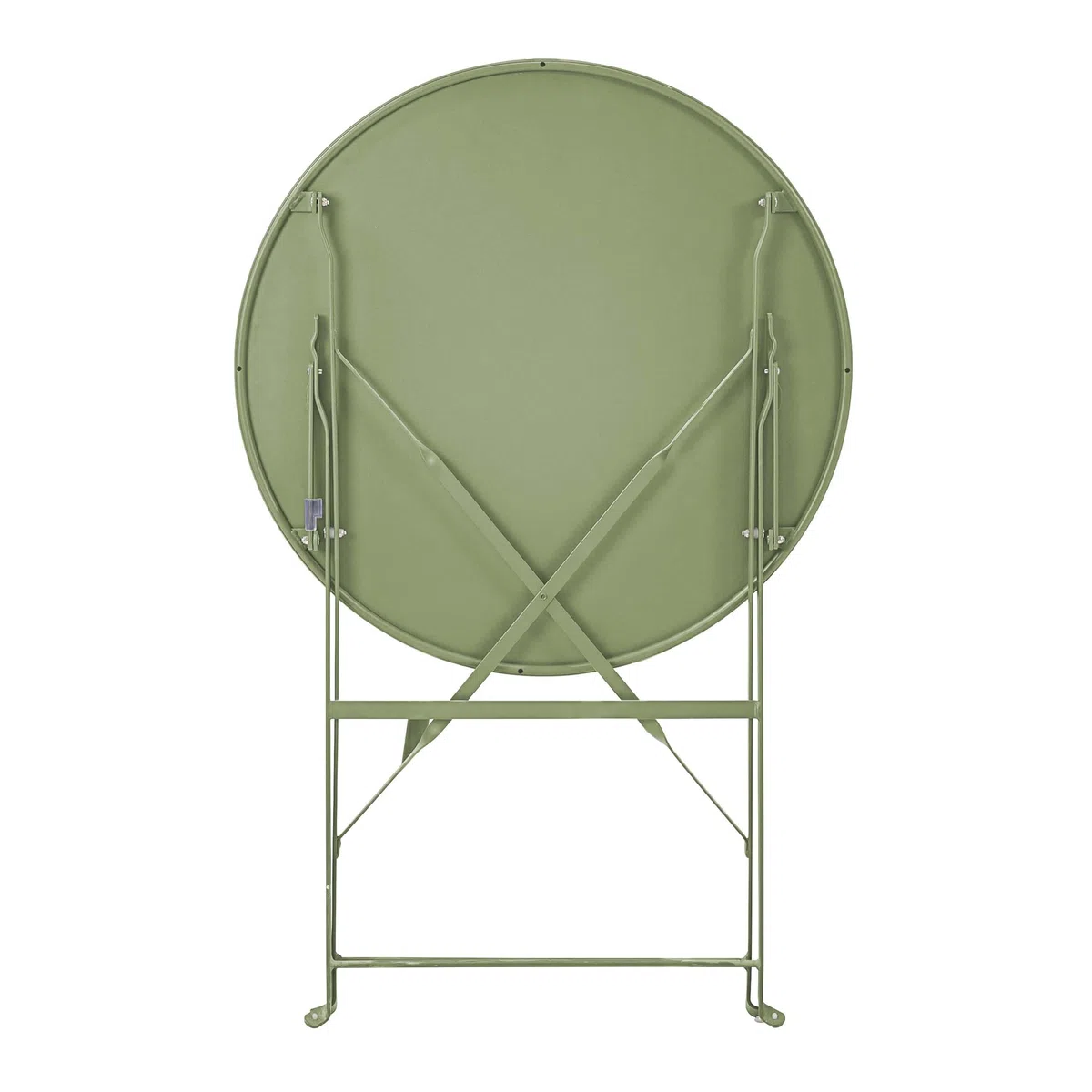 Oviala Table de terrasse Ronde Pliante et 2 chaises Pliantes Vert Tilleul