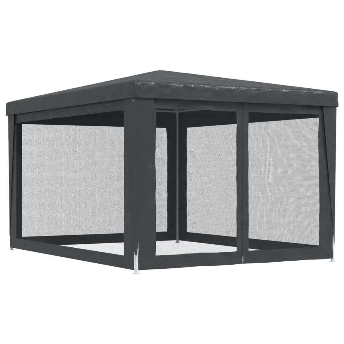 Tente de jardin 3 x 4 m Gazebo pour jardin tonnelle avec 4 parties latérales moustiquaire avec fermeture éclair protection UV pour patio extérieur événements fête gris anthracite