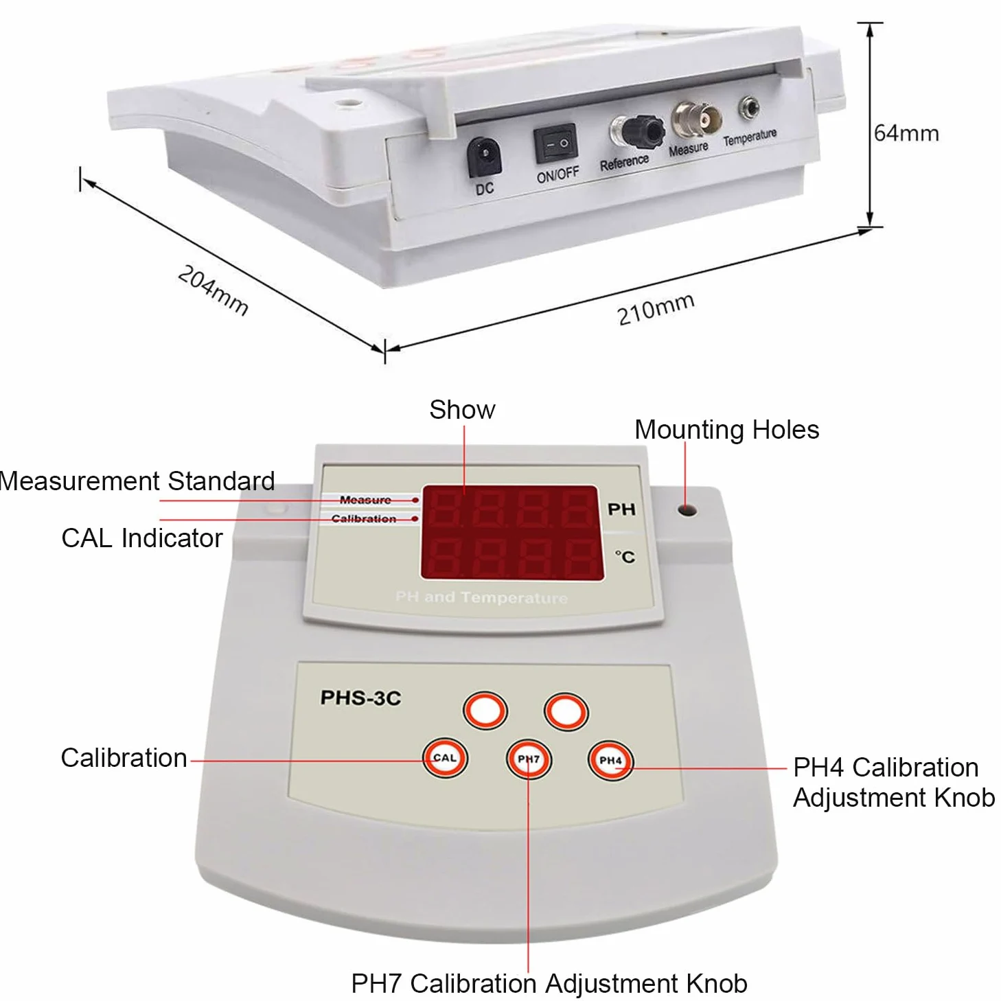 PH-mètre De Laboratoire De Paillasse, Testeur De PH Numérique, Électrodes PH/Temp 2, Calibrage Automatique, Précision du PH ± 0,01, pour Aquarium, Laboratoire, Piscine